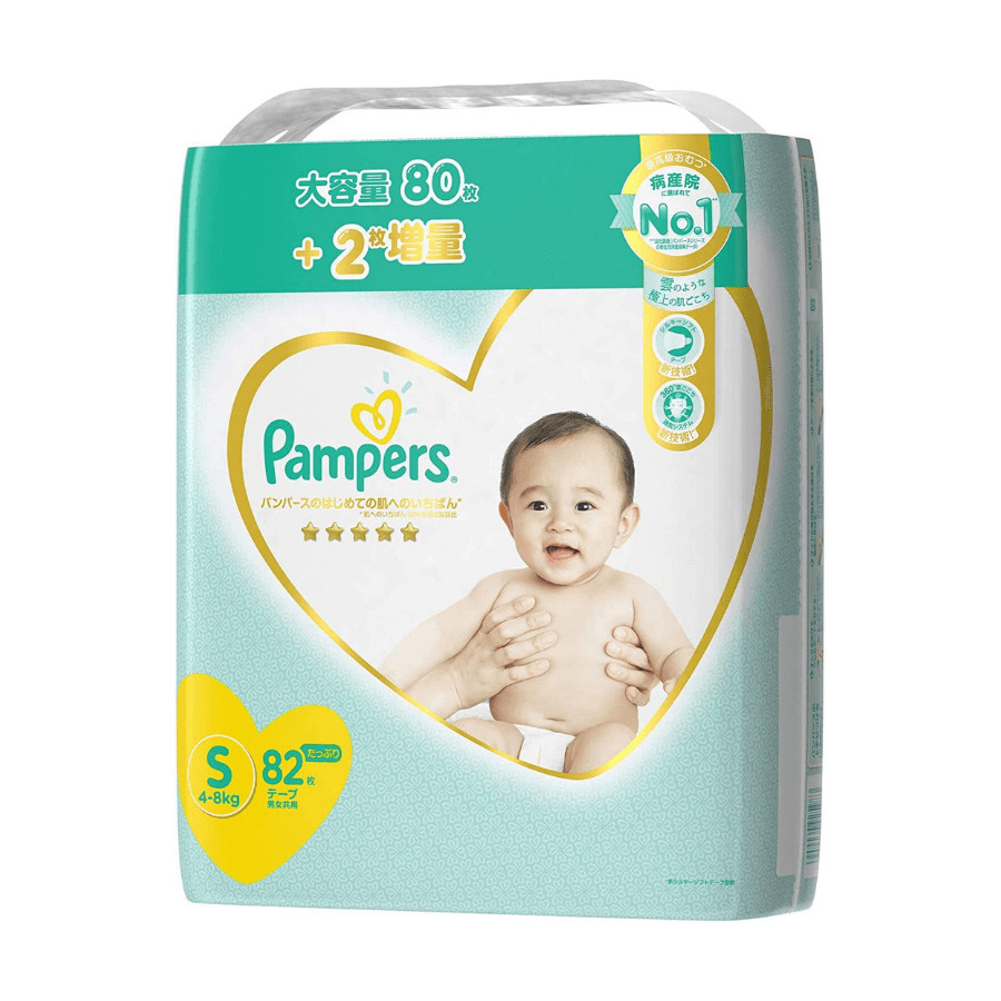 Bỉm - Tã dán Pampers Premium New size S 82 miếng (Cho bé 4~8kg)