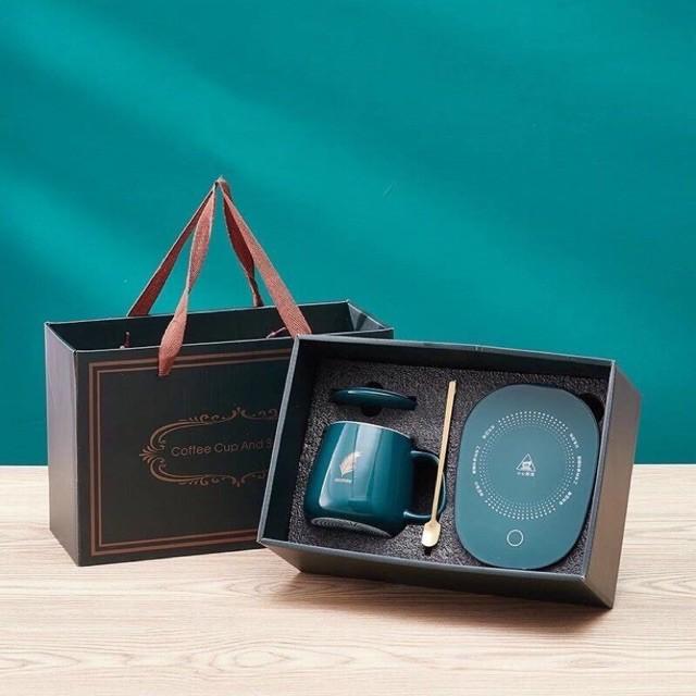 Cốc Hâm Nóng đồ uống kèm đế điện, Bộ ly sứ kèm đế điện hâm nóng trà, cafe, hâm sữa,