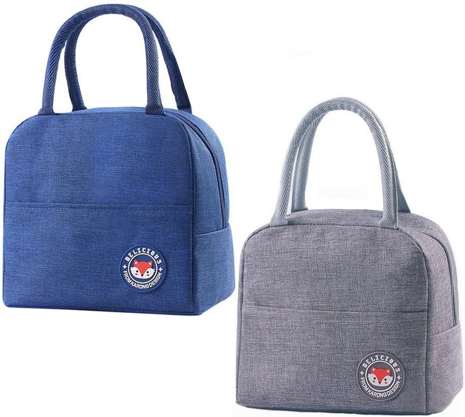 Túi giữ nhiệt 2 chiếc, Túi đựng hàng tạp hóa di động, Túi đi làm, Túi giữ nhiệt, Túi đựng đồ ăn trưa, Túi làm mát bãi biển cỡ nhỏ, Túi Bento, Túi đựng đồ ăn trưa kín khí, Túi dã ngoại