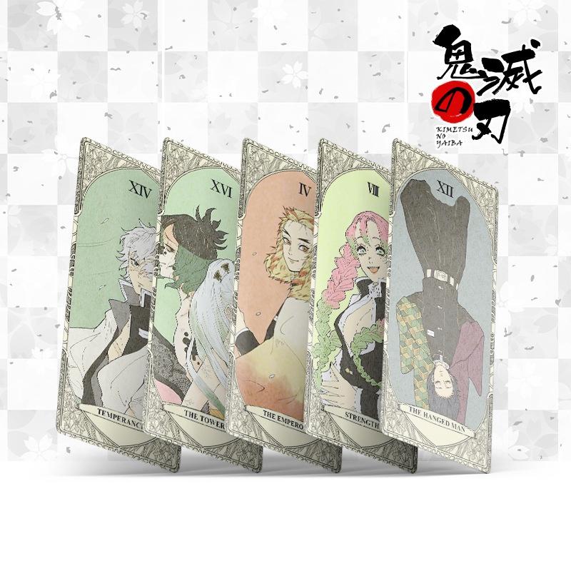 Hộp thẻ bài tarot Genshin Impact Kimetsu no Yaiba in hình Zhongli Yae Ganyu Ayaka Tanjiro Nezuko anime game chibi