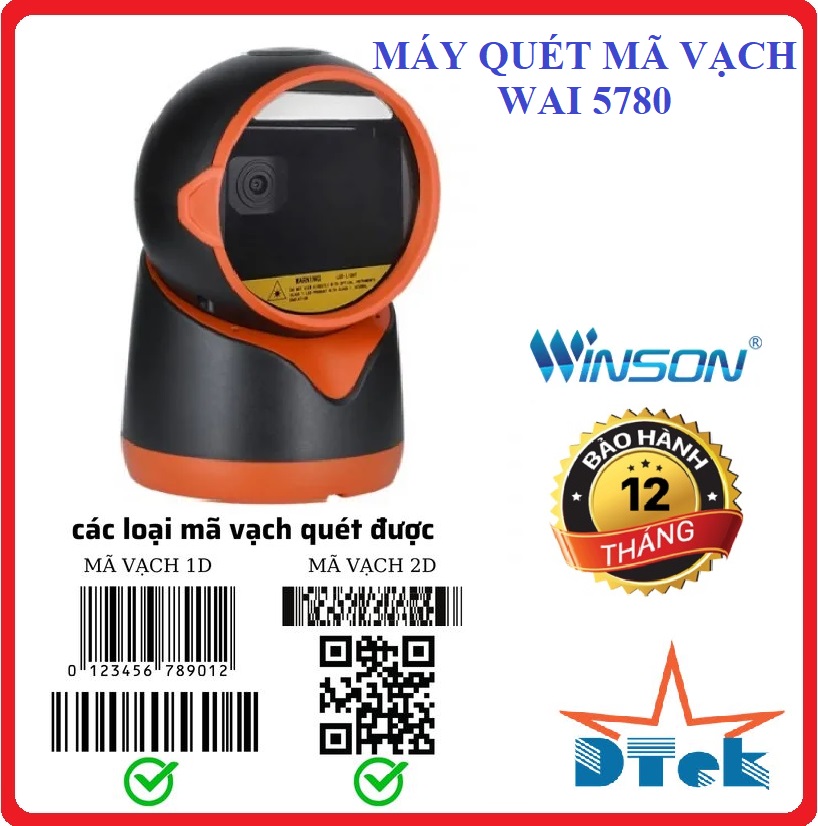 Máy đọc mã vạch đa tia Winson WAI-5780 Dtek - Hàng nhập khẩu chính hãng