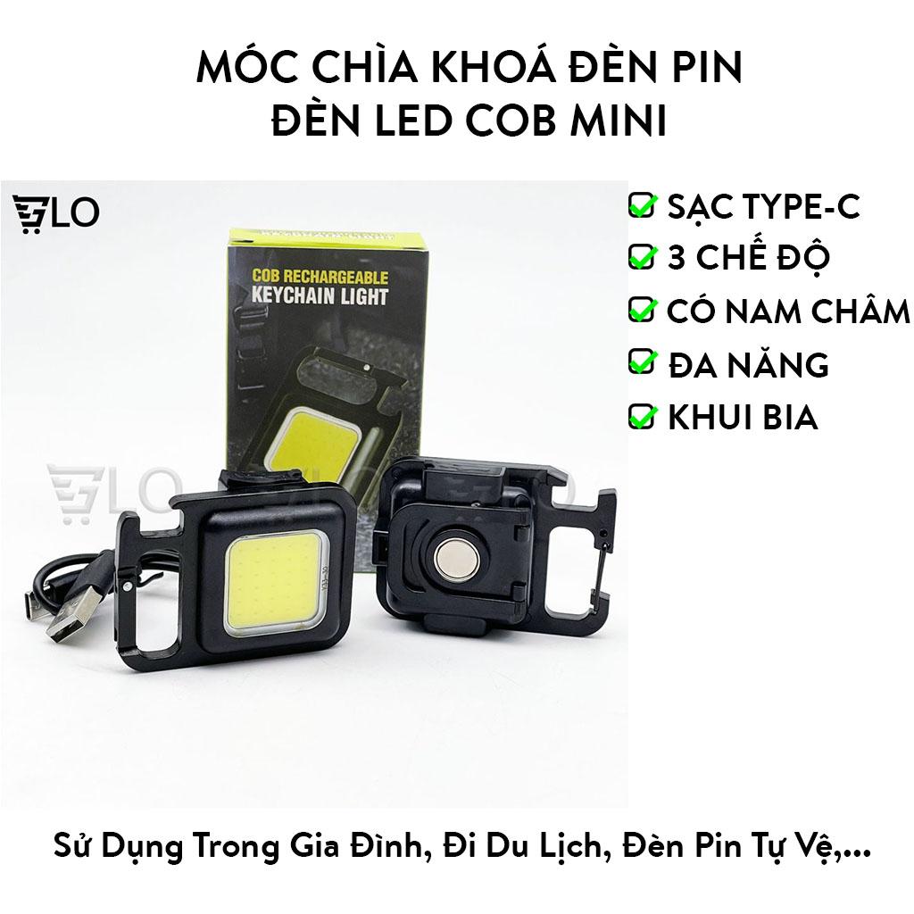 Móc Chìa Khoá Đèn Pin Đèn Led COB Mini Nam Châm Đa Năng Bỏ Túi Tiện Dụng Mang Theo Du Lịch Dã Ngoại