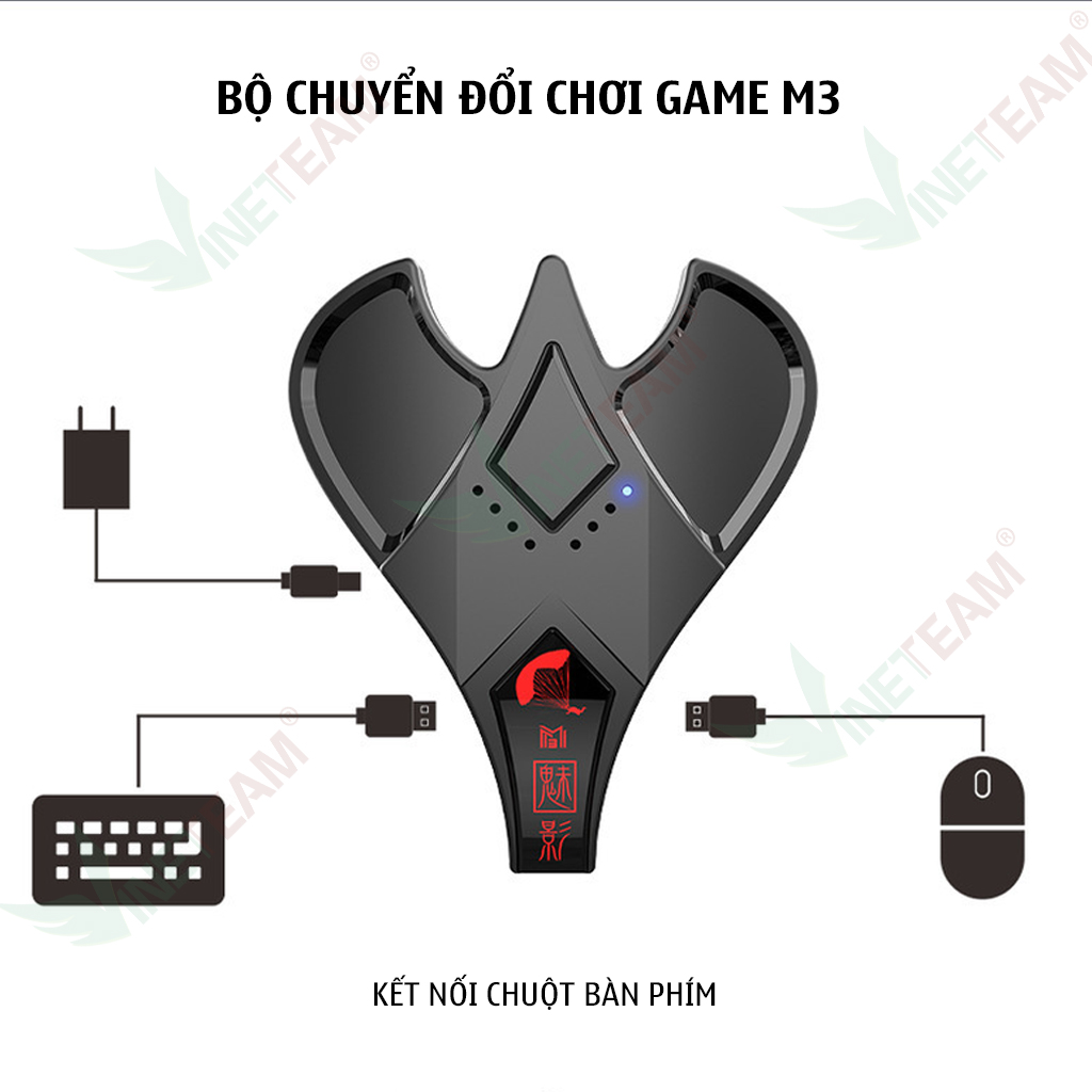 Bộ Chuyển Đổi Bàn Phím Chuột M3 Bluetooth 5.0 Chơi Game Pubg Mobile Kết Nối Hỗ Trợ Tất Cả Các Loại Chipset Dành Cho Điện Thoại Android/IOS - Hàng Chính Hãng