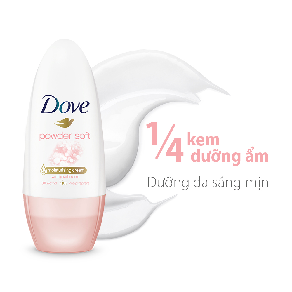 Combo 2 Lăn khử mùi Dove Powder Soft Hương phấn thơm Dưỡng da Sáng mịn dành cho nữ, 40ml