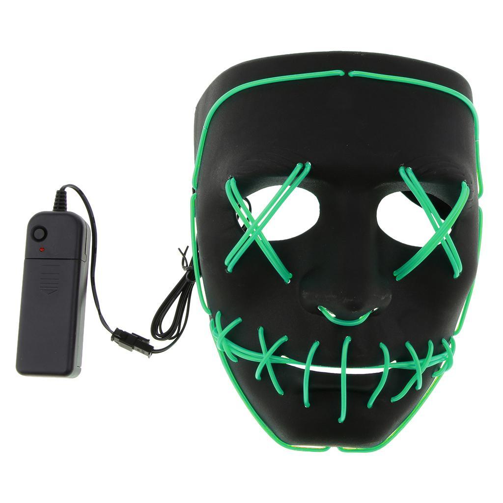 LED Mask Frightening Light Wire Face for Halloween Cosplay Festival Parties