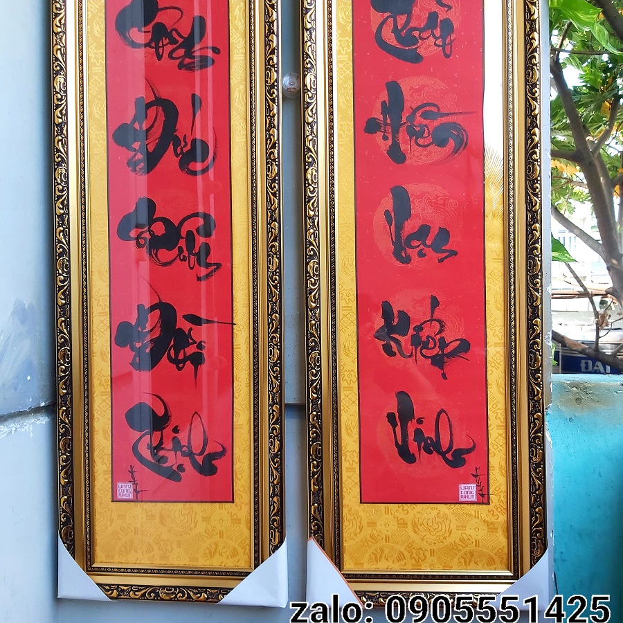 Hoành phi câu đối tổ tiên, khung kính đầy đủ. Quà tặng nhà thờ, ông bà, cha mẹ, quà tết