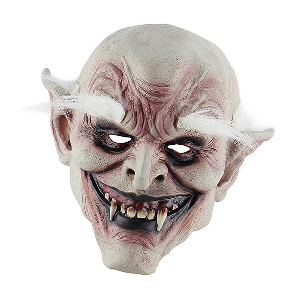 Halloween Costume Mask Full Head White Hai