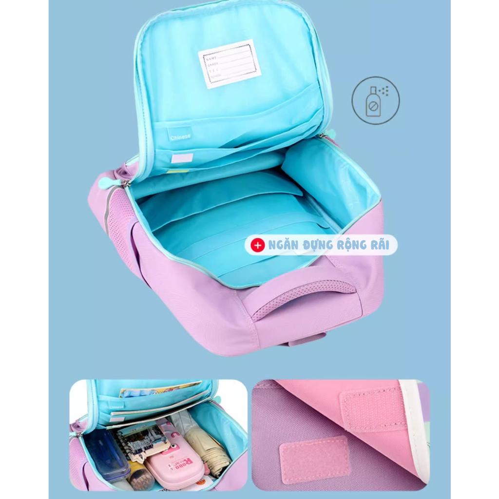 Balo học sinh tiểu học cho bé trai gái đi học cấp 1 vải Oxford cao cấp màu pastel dễ thương BF18-121