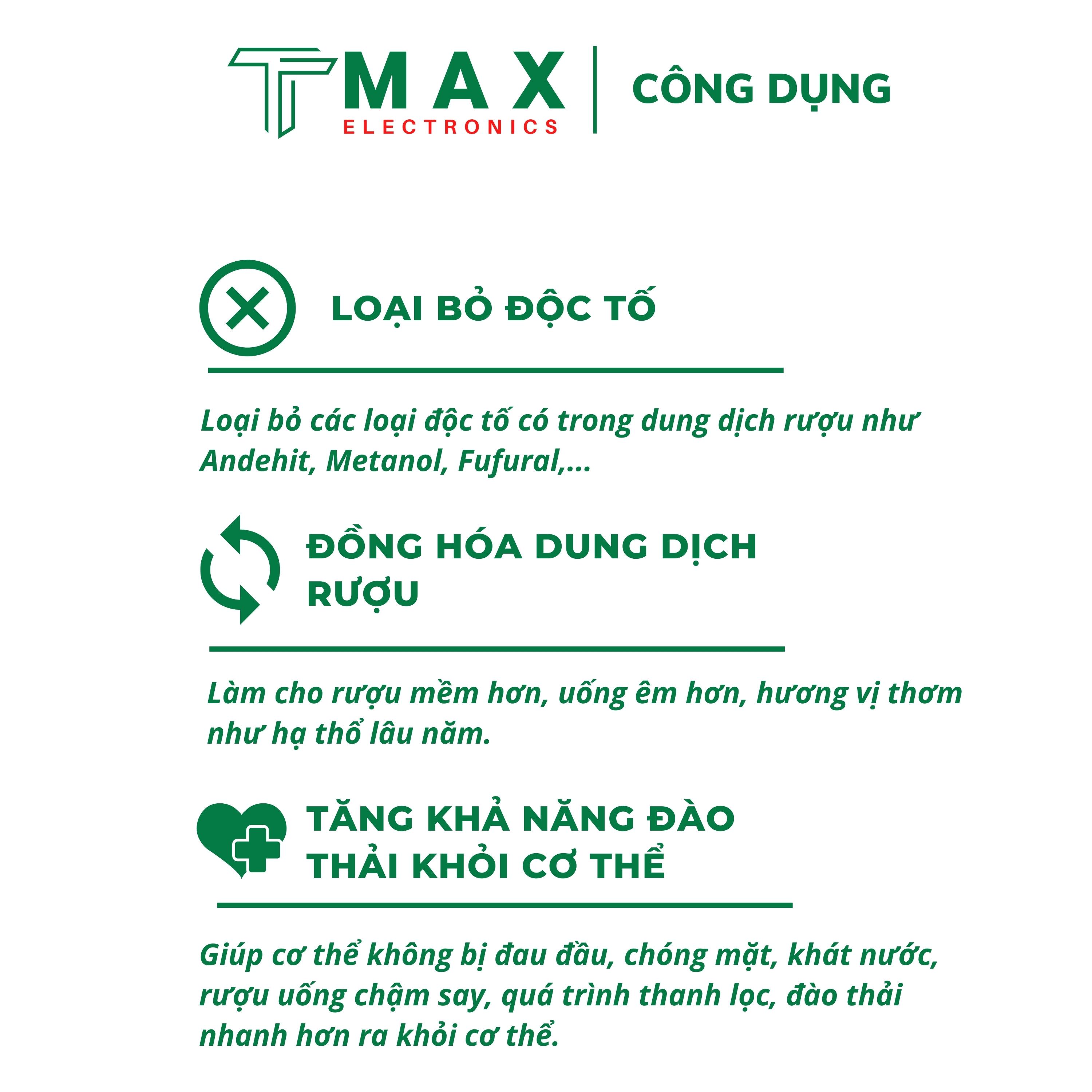 Máy Khử Độc Tố Và Lão Hóa Rượu Tmax Electronics 70L - Hàng Chính Hãng - Bảo Hành 12 Tháng