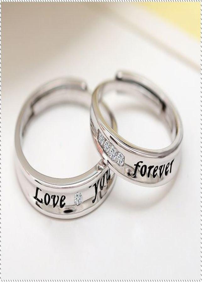 Nhẫn cặp nhẫn đôi thời trang love you forever NC09