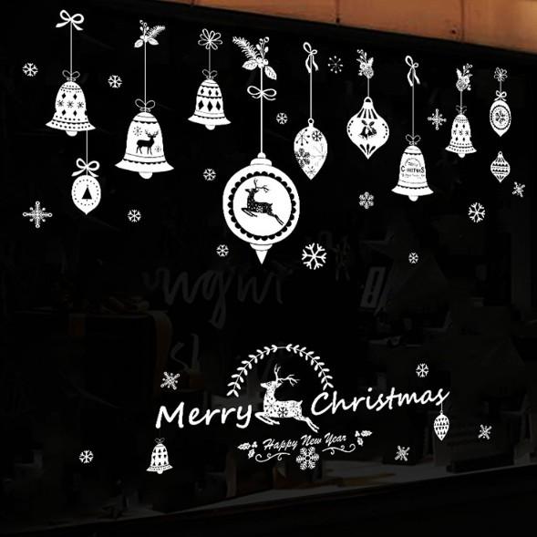 Decal trang trí tường Noel - Rèm Chuống biểu tượng Nai Bắc Âu