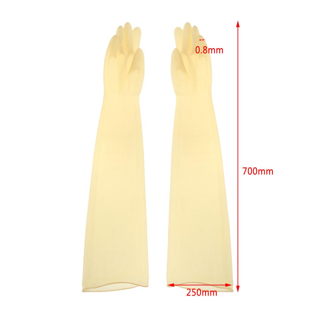 1 đôi 70cm Găng Tay Cao Su Chống Axit Công Nghiệp Vàng