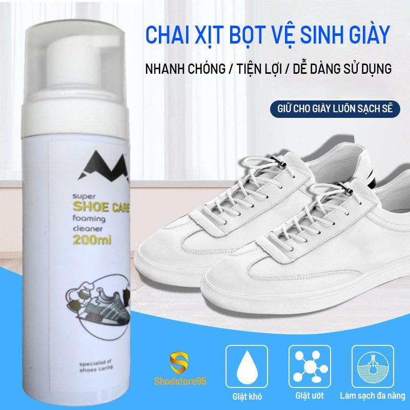 Chai xịt bọt vệ sinh giày , vệ sinh giày sneaker, đồ da, ghế nỉ, sofa - tặng bàn chải