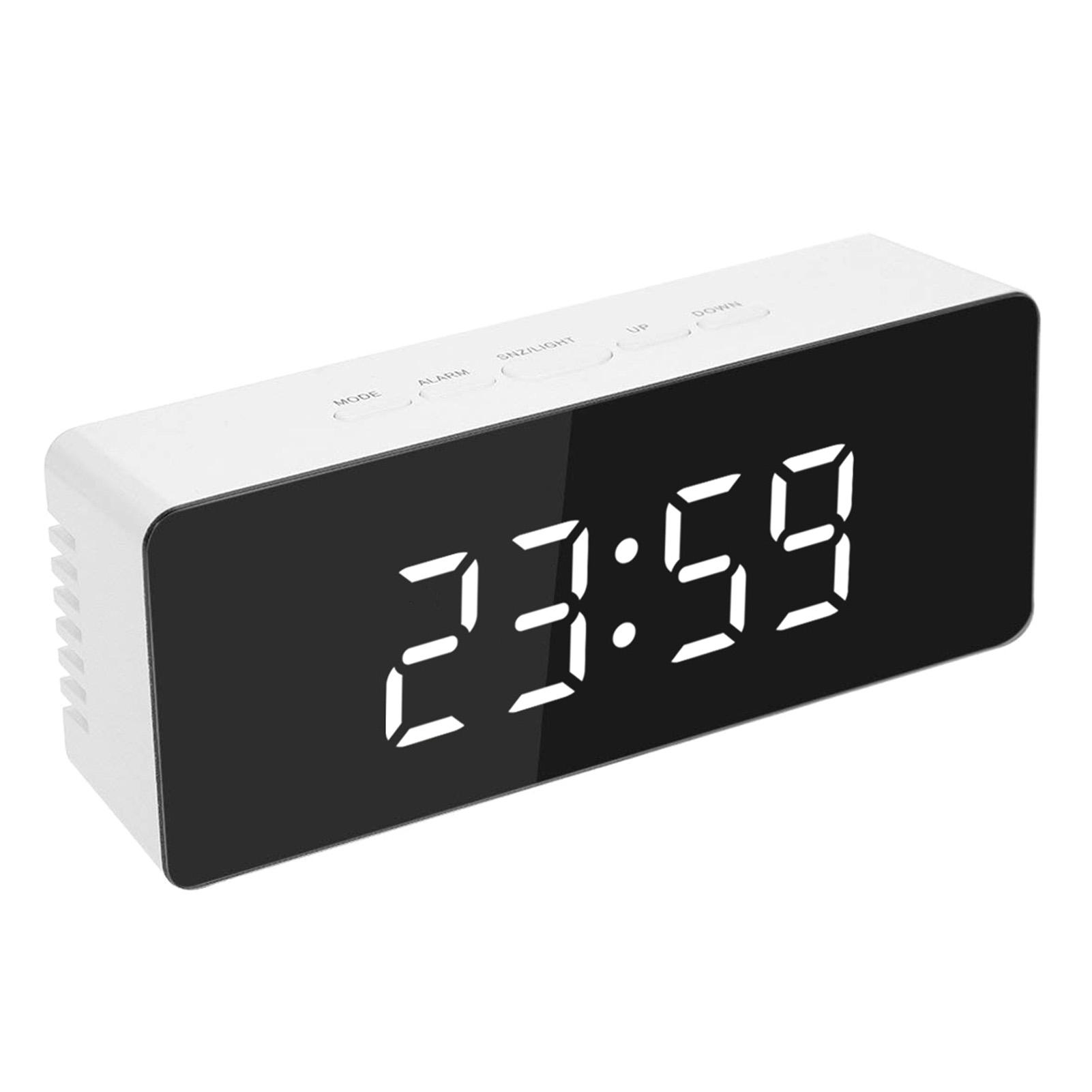 Đồng hồ báo thức màn hình Gương LED kỹ thuật số, đa chức năng