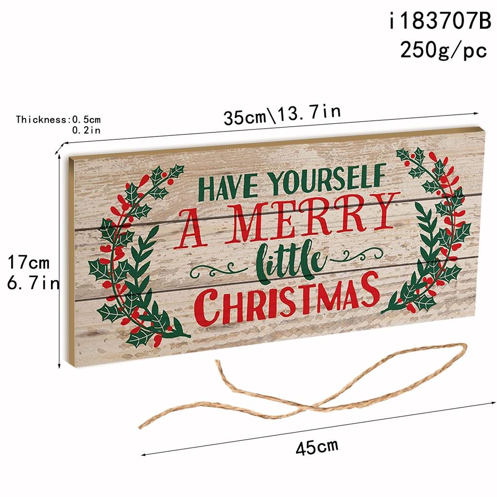 Bảng gỗ thủ công treo cửa trang trí cho phòng khách/phòng ngủ/nhà ở Giáng sinh năm mới