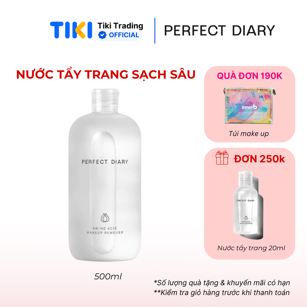 Nước tẩy trang PERFECT DIARY AMINO ACID làm sạch sâu dịu nhẹ