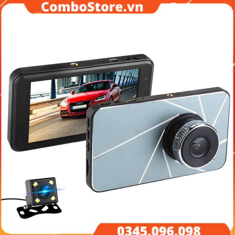 Camera hành trình ô tô xe hơi màn hình cảm ứng Full HD 1080P tích hợp camera lùi