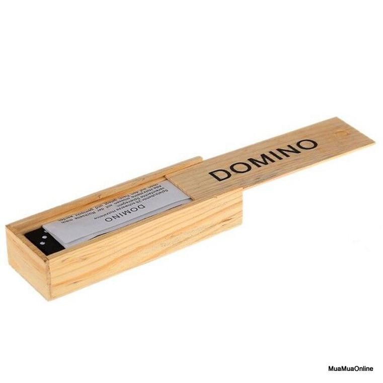 Bộ Đồ Chơi Cờ Domino Đen Có Hộp Gỗ Đựng Cờ