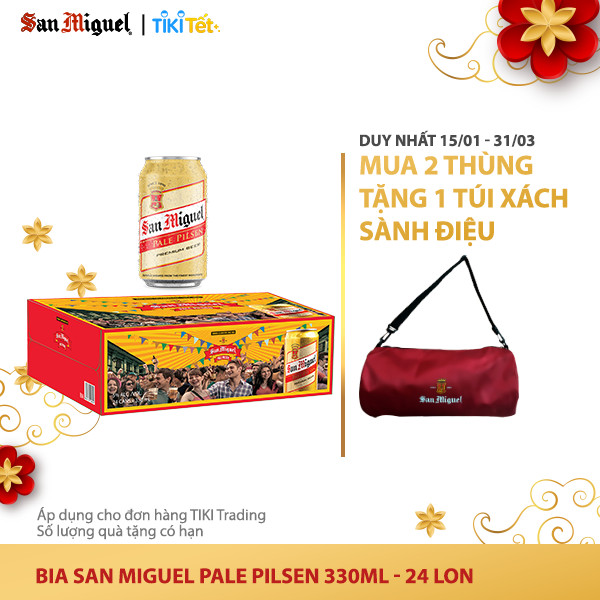 Thùng 24 Lon Bia  SAN MIGUEL Pale Pilsen 330 ml