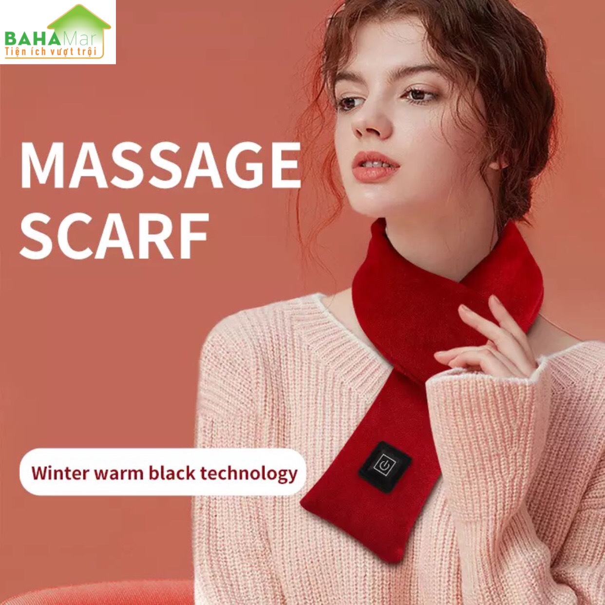 KHĂN QUÀNG CỔ THÔNG MINH LÀM NÓNG BẰNG NHIỆT "BAHAMAR" làm nóng giữ ấm cổ, cơ thể để giảm mệt mỏi. Có 3 chế độ làm nóng, kiểm soát nhiệt độ thông minh