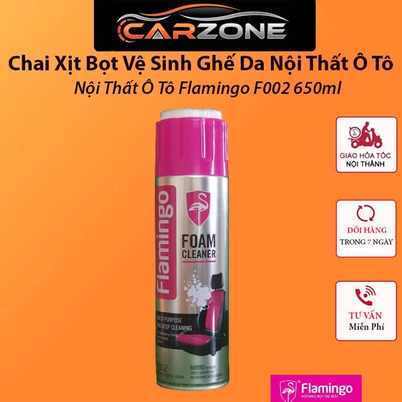 Bình Xịt Bọt Vệ Sinh Ghế Da Nội Thất Ô Tô - Chai Xịt Bọt Vệ Sinh Flamingo Dung Tích 650ml CARZONE.TOP