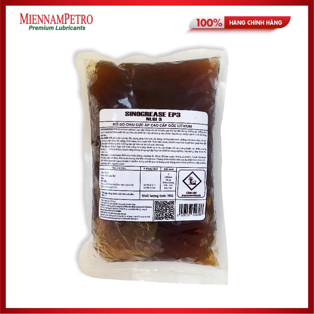 Mỡ Bôi Trơn MiennamPetro Sinogrease EP3 NLGI 3 1KG Bảo Vệ Ô Tô Công Nghiệp Cao Cấp