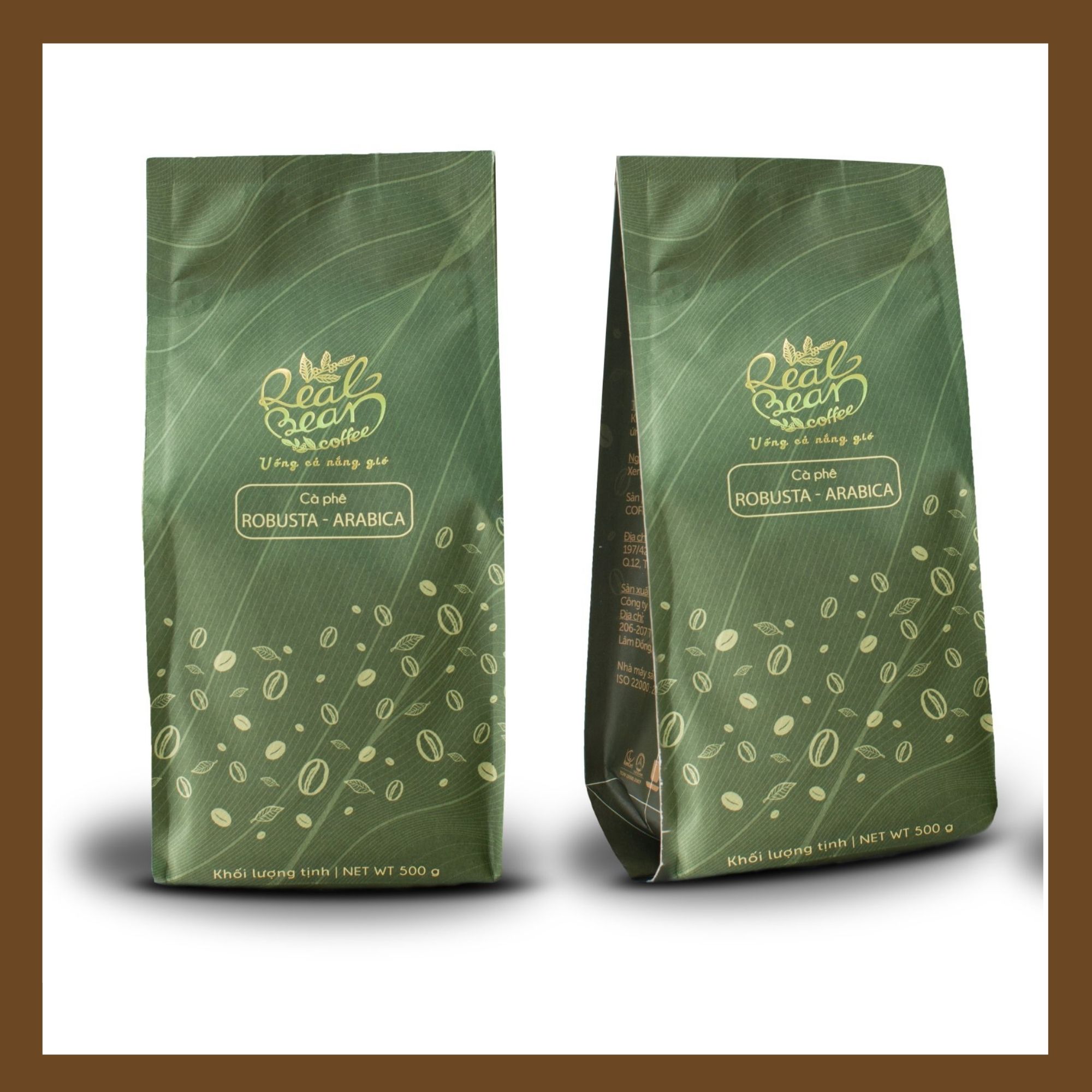 Cà Phê Arabica và Robusta Rang Xay Nguyên Chất 100% Real Bean Coffee (500g)