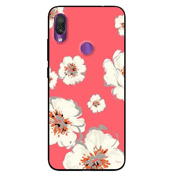 Ốp lưng dành cho Xiaomi Redmi Note 7 - Hoa Trắng Nền Hồng