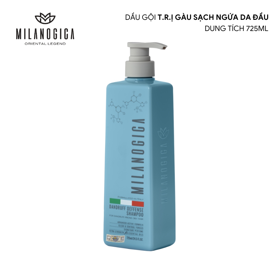 Dầu Gội , Dầu Xả hương nước hoa Milanogica 725ml Phục hồi hư tổn, T.r.ị gàu sạch ngứa da đầu
