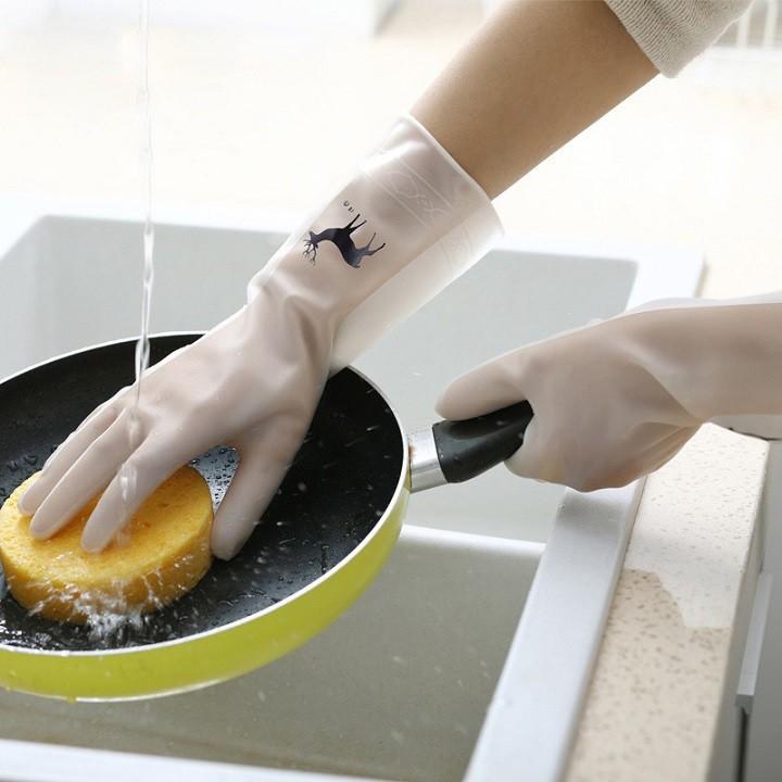 Găng tay cao su con hươu màu trắng siêu bền chắc