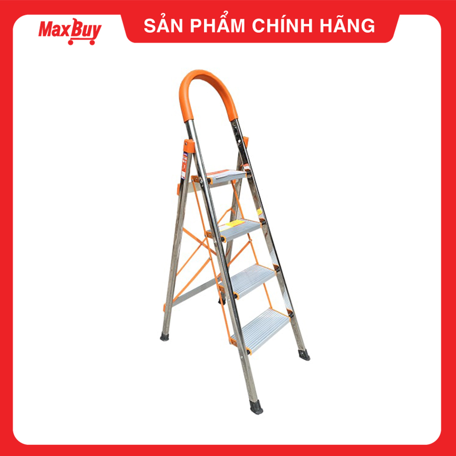 Thang ghế inox chữ A 4 bậc nhôm Ameca AMG-4IN 1m4 thang gia đình thắp hương