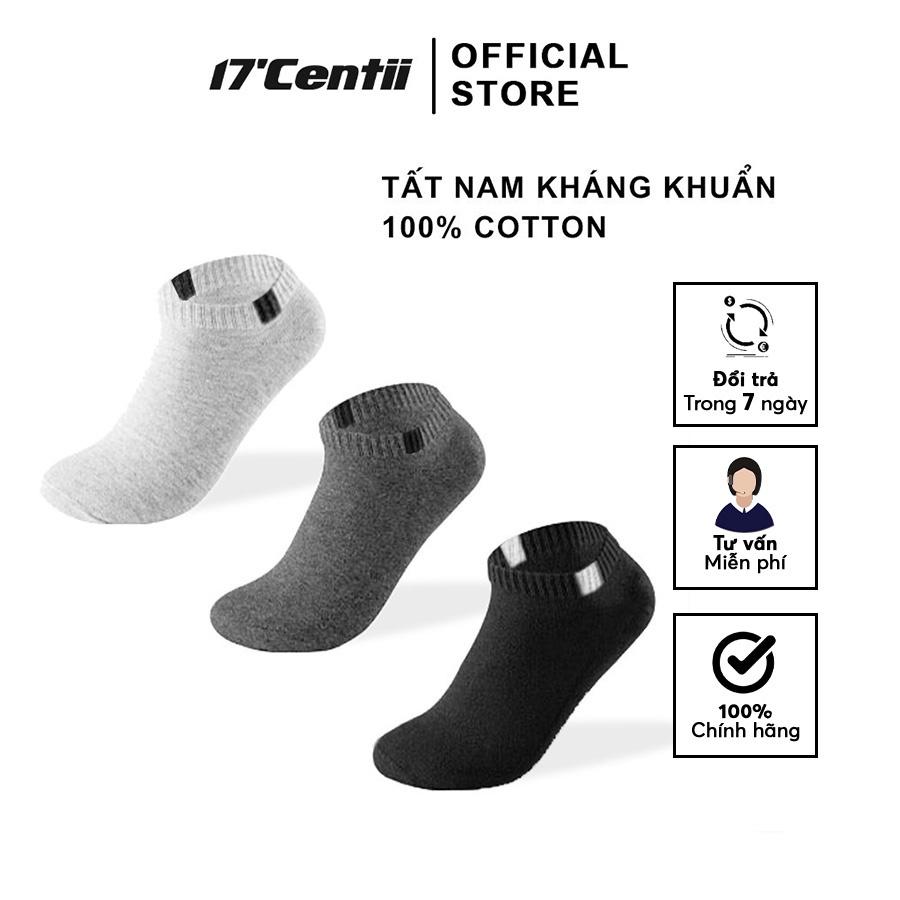 Tất Nam Cổ Ngắn 3 Màu Cao Cấp, Kháng Khuẩn Khử Mùi Co Giãn -Tất Vớ Nam 17 CENTII