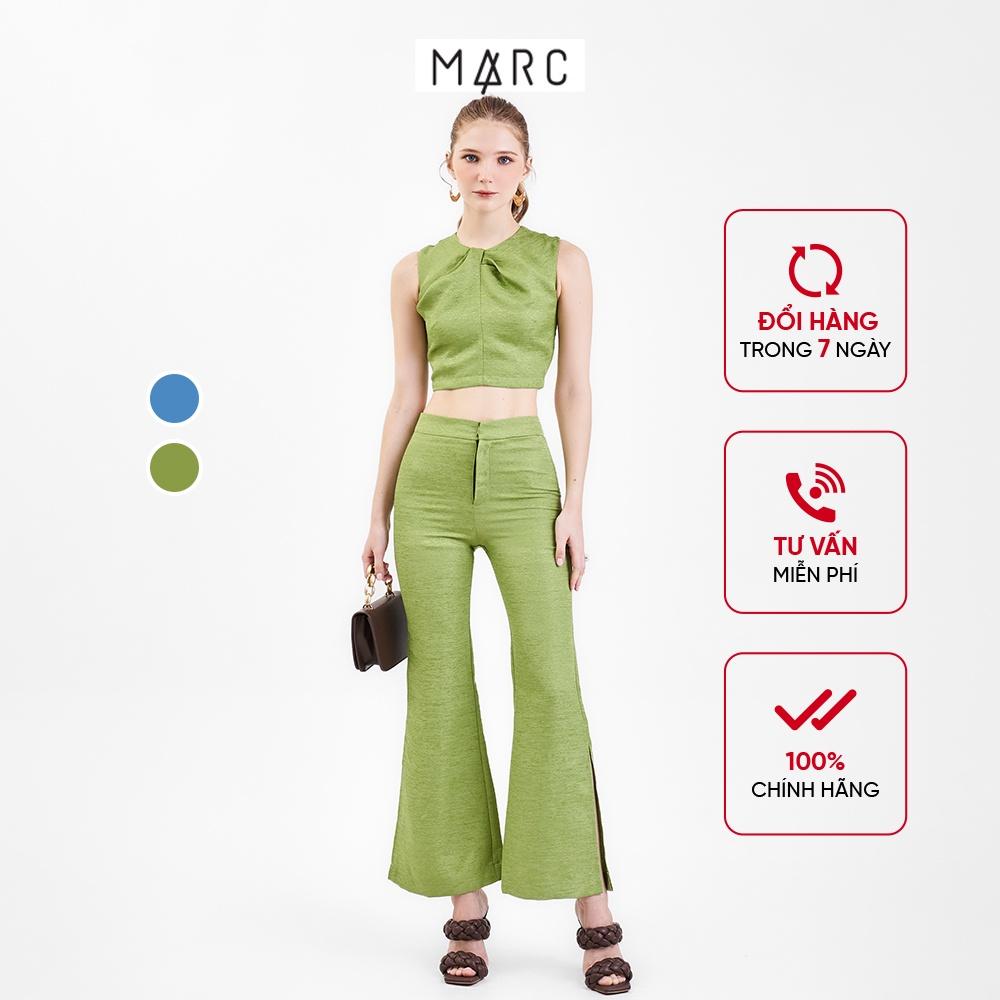 Quần ống loe nữ MARC FASHION lưng cao xẻ hông TRVH091322