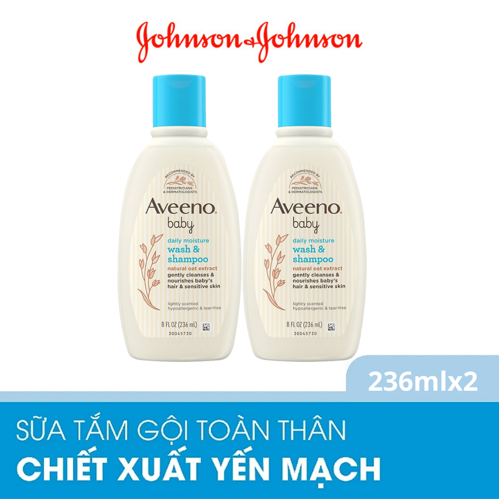 Bộ 2 Sữa tắm gội toàn thân Aveeno baby 236ml