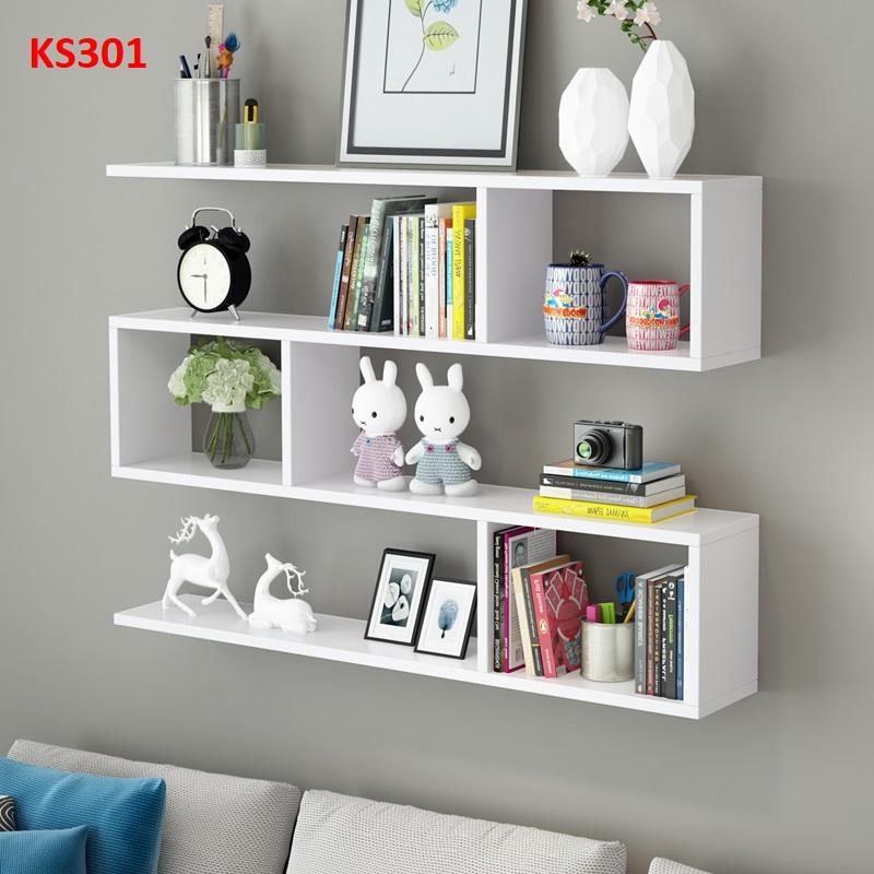 Kệ sách, kệ trang trí, kệ treo tường bằng gỗ MDF KS301