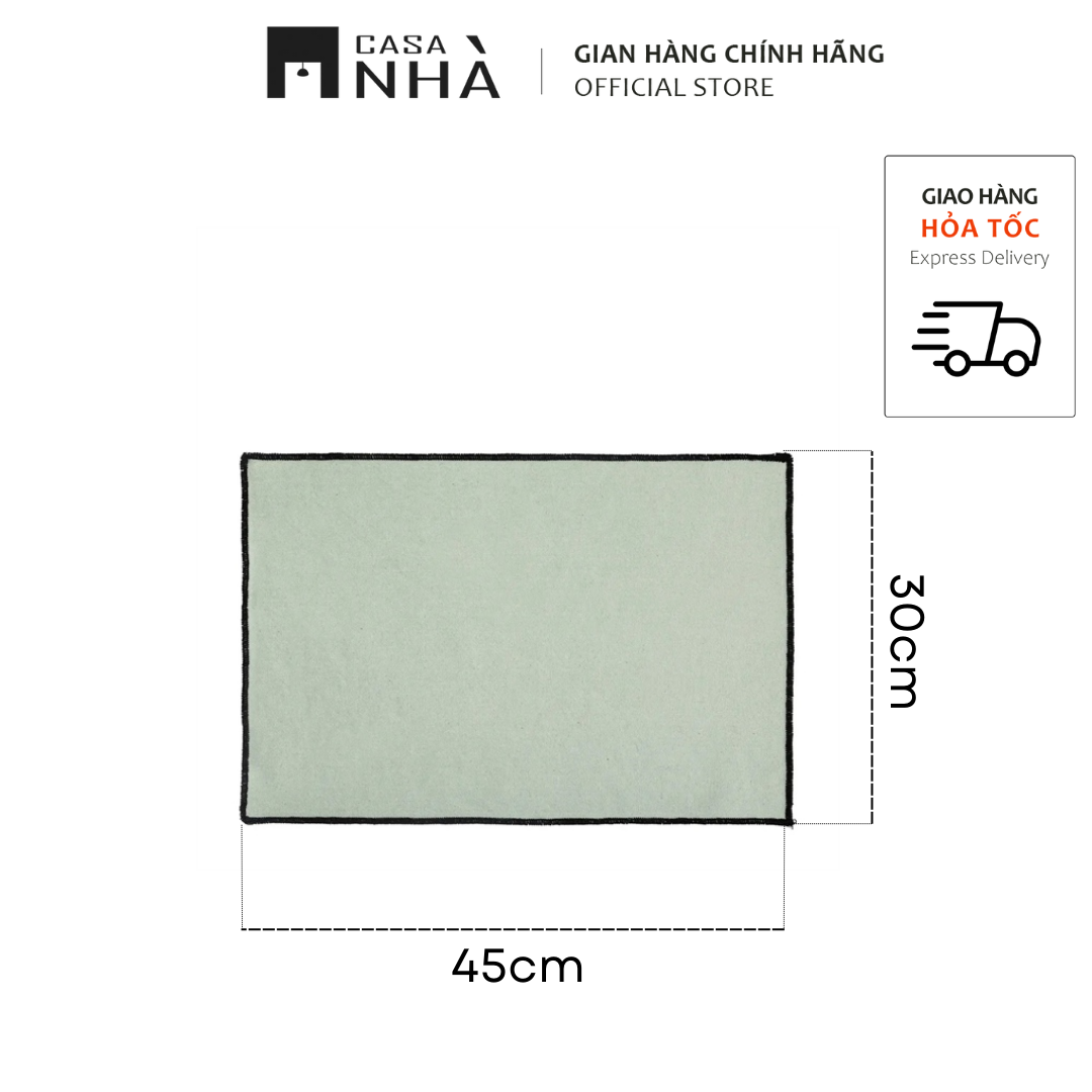 Tấm lót bàn ăn vải cotton trơn 4 màu 30x45cm KALISA - Placemat 30x45cm