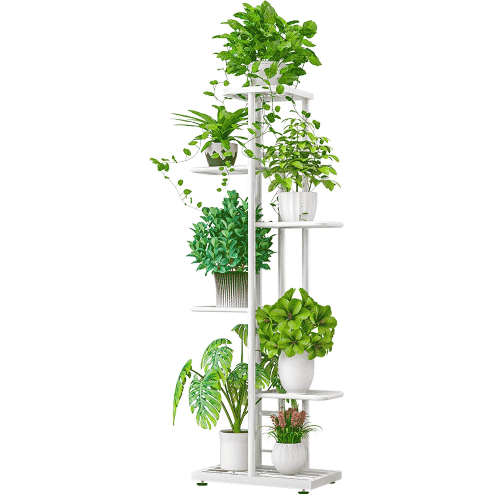 Giá đỡ trồng cây bằng kim loại 6 tầng, với lớp sơn chống gỉ, có khả năng chịu lực và độ bền cao