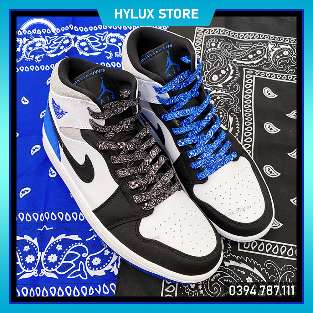 Dây giày họa tiết Paisley Bandana cho Air Force 1, Jordan 1 cao cấp - Dây giày thể thao
