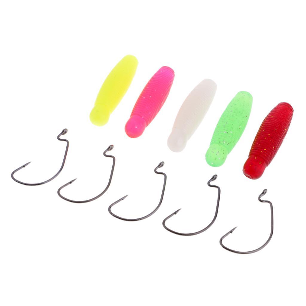 5 Pieces Artificial Soft Pupae PVC Plastic Fishing Lure Simulation Fishing Bait