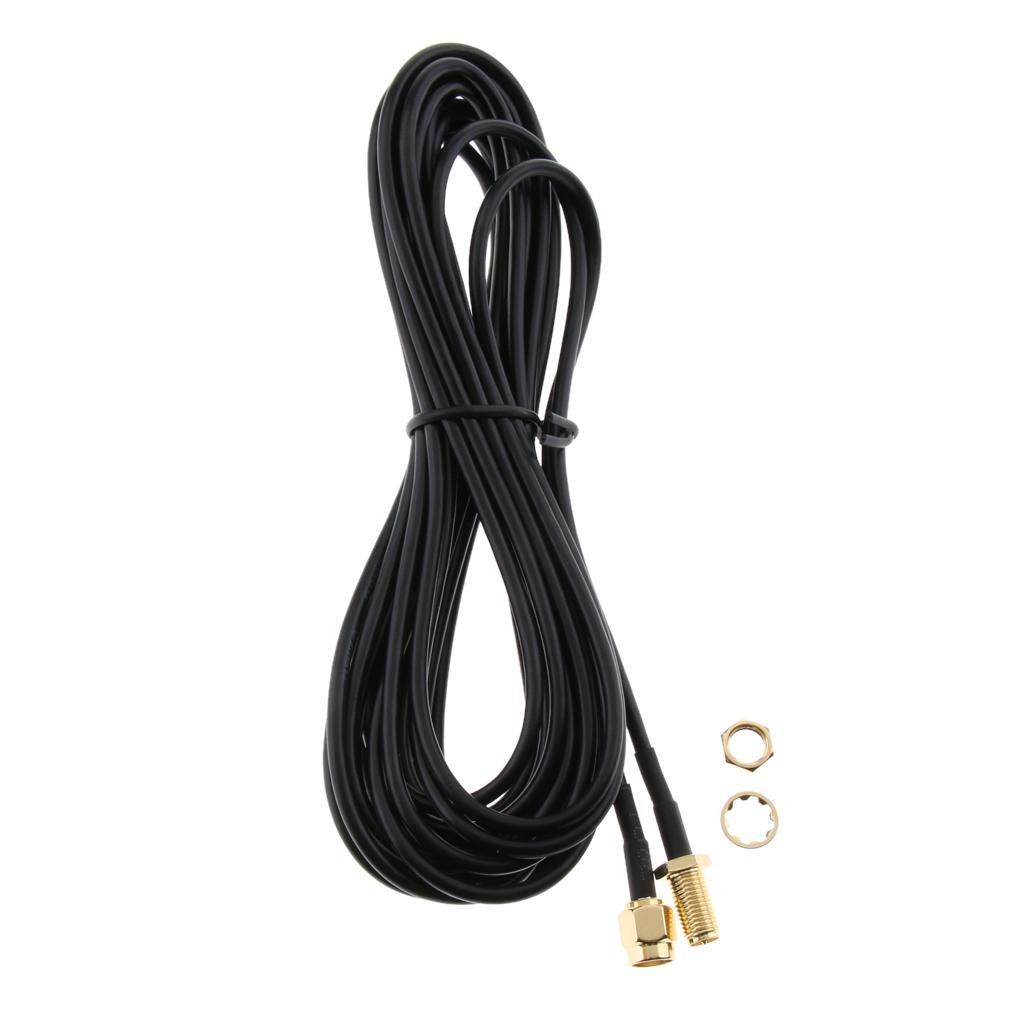2Pack RP-SMA Male to Female Wifi Antenna Connector Extension Cable 5m/1m