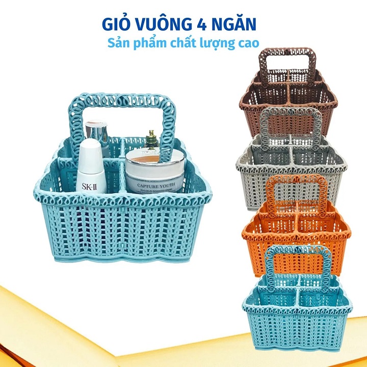 Giỏ đựng đồ 4 ngăn đa năng nhựa cao cấp