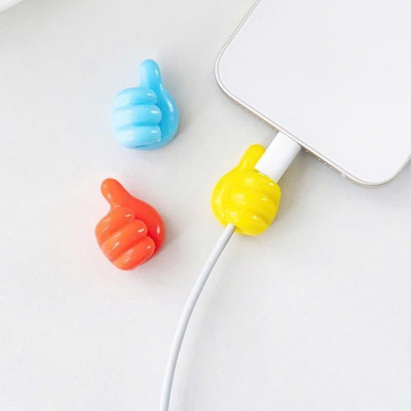 Sét 5 Móc treo dây cáp sạc hình bàn tay silicon dán mọi nơi Treo Tường