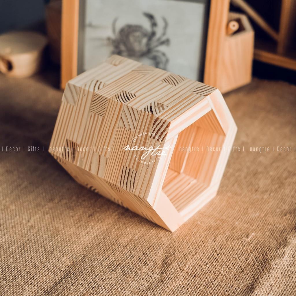 Chậu Hoa Gỗ Ghép - Trang trí bàn làm việc, phòng khách, phòng ngủ, bếp - wooden pots