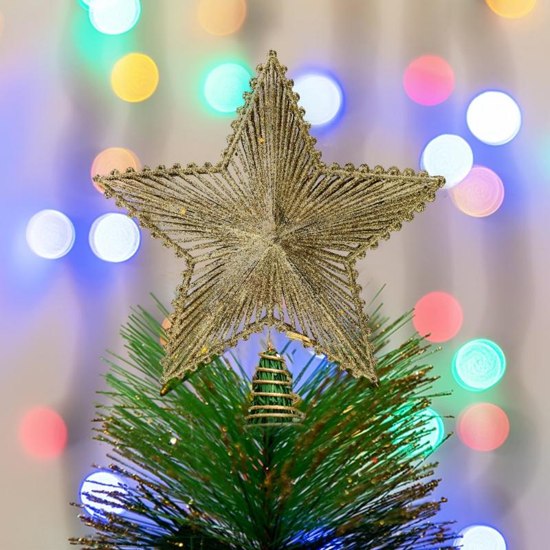 1 Cây Thông Giáng Sinh Chất Lượng Cao Đỉnh Rỗng Ngôi Sao Vàng Bạc Lấp Lánh Bằng Sắt Trang Trí Nhà Cửa Dịp Giáng Sinh Năm