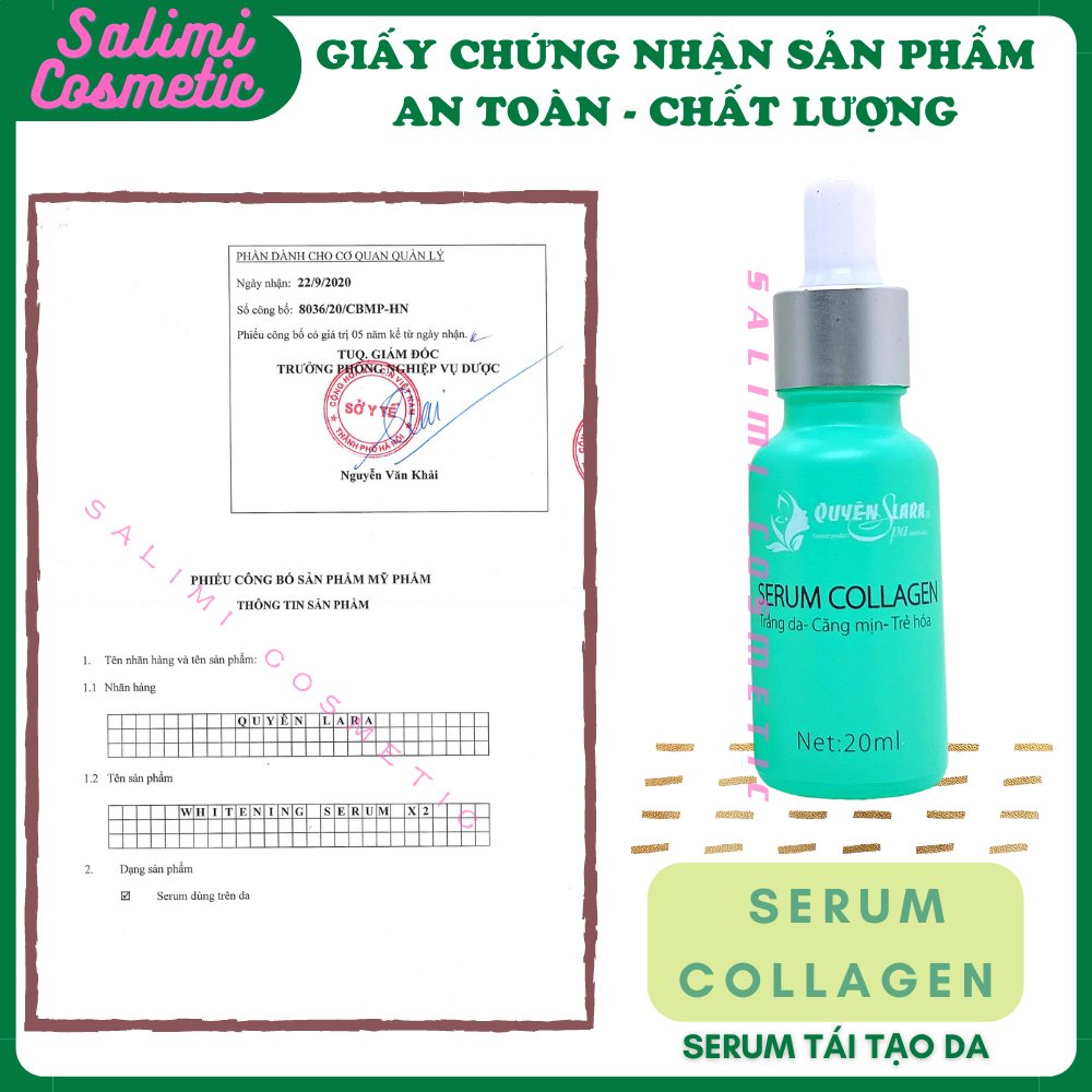 Tinh Chất Dưỡng Da SERUM COLLAGEN Quyên Lara - Trẻ Hoá Làn Da, Cung Cấp Dưỡng Ẩm Chuyên Sâu, Ngăn Ngừa Lão Hóa Da | Dung Tích 20ml - HÀNG CHÍNH HÃNG