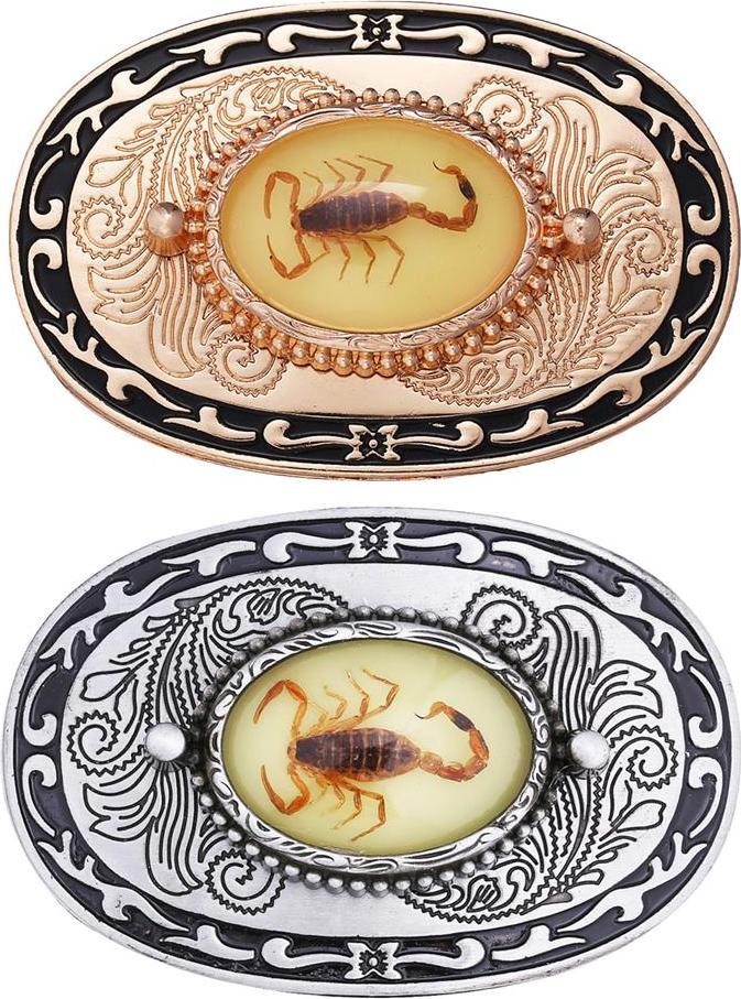 Men\'s Western Scorpion Belt Buckle Alloy Classic Buckle for Leather Belts