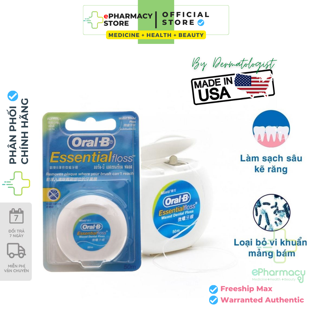 Chỉ nha khoa cao cấp ORAL-B Essential Floss vệ sinh răng miệng