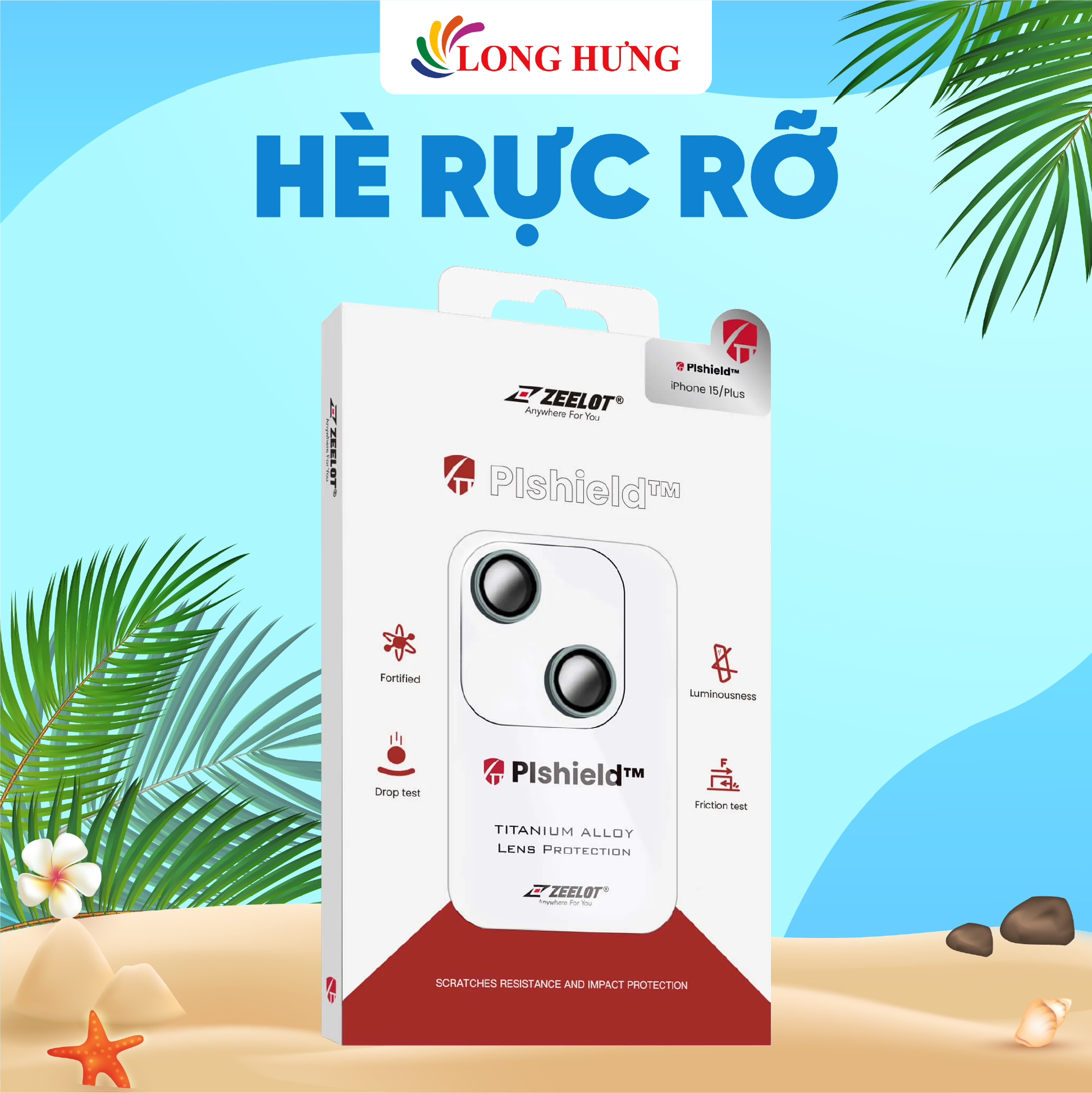 Dán Camera cường lực viền màu chống va đập Zeelot PIshield 14 Pro Max/14 Pro/14 Plus/14 - Hàng chính hãng
