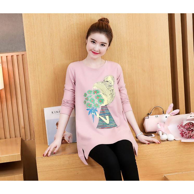 Bộ đồ bầu dài hình cô gái dễ thương