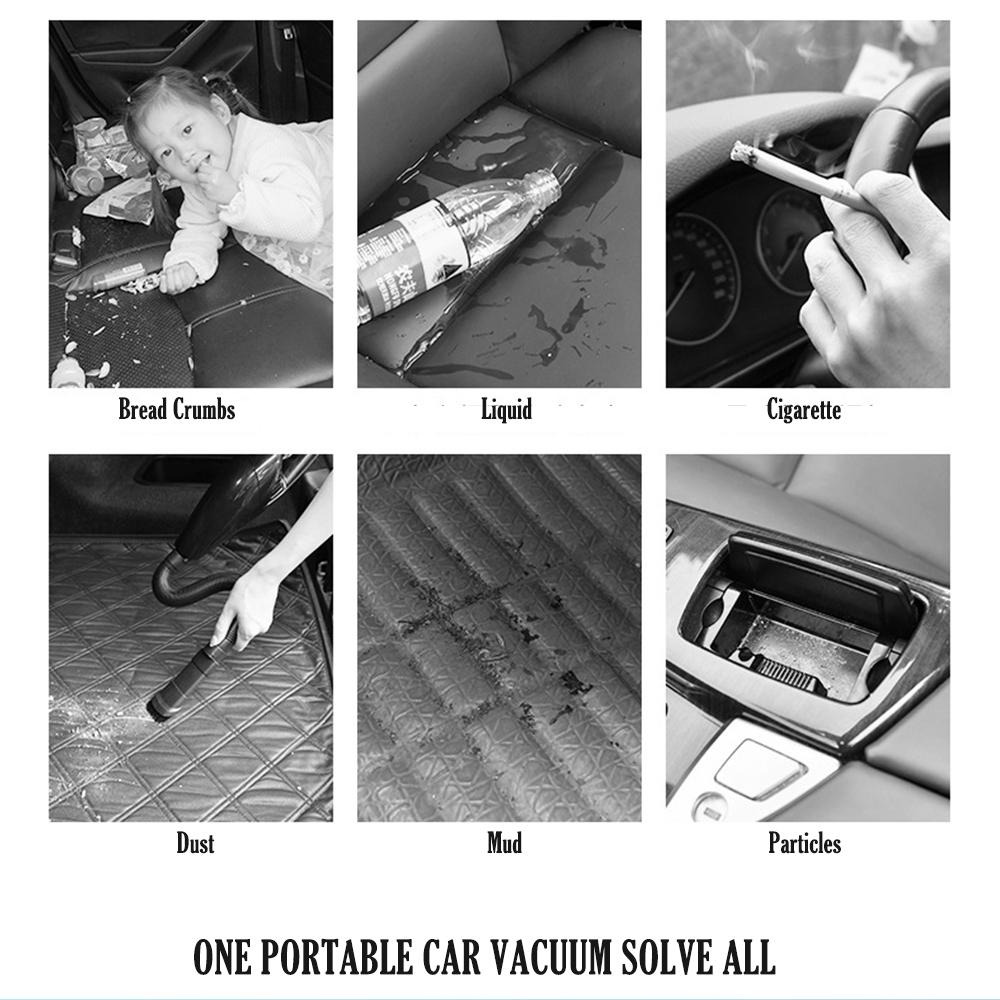 Handheld Car Vacuum Cordless Cleaner Powerful Cyclone Suction USB Rechargeable Portable Auto Mini Car Vacuum Pet Hair